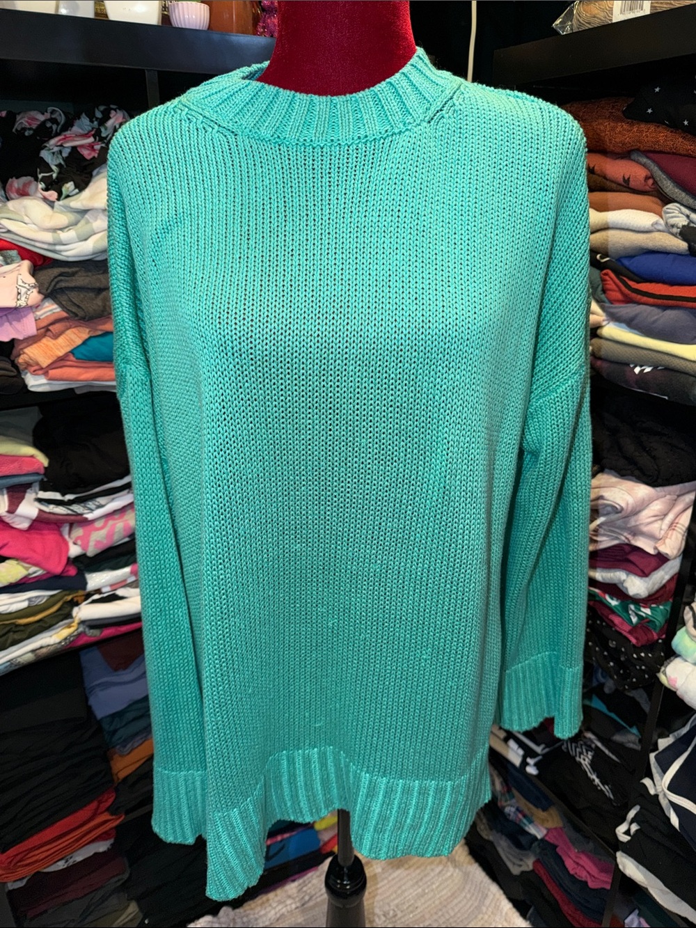 #657. 4/$32 Green Knit sweater. 2x